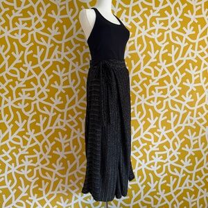 Eva Franco Wide Leg Black Gold Knit Crochet High Waisted Pants (Video) - XS/S